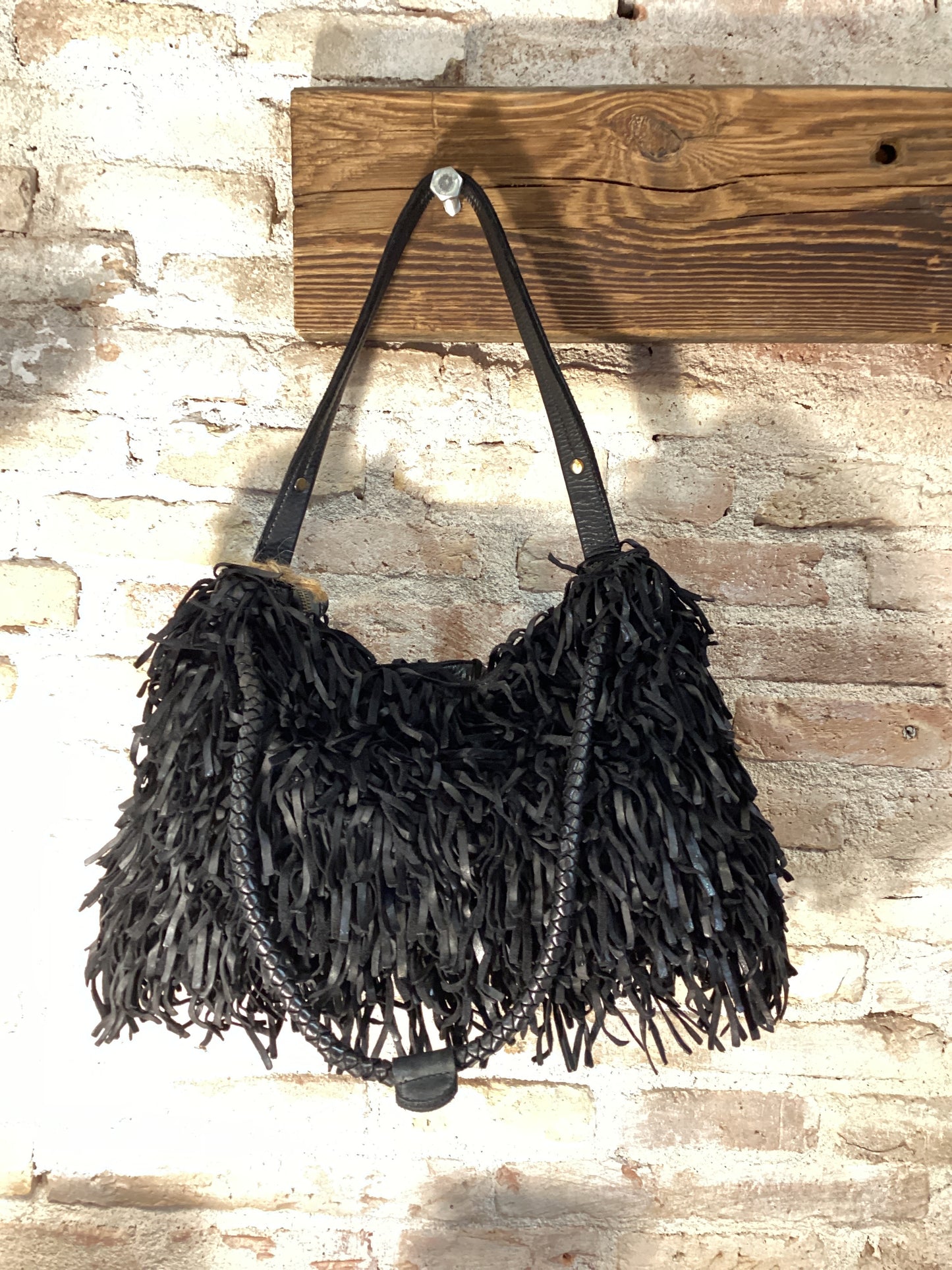 8958 fringe bag nero